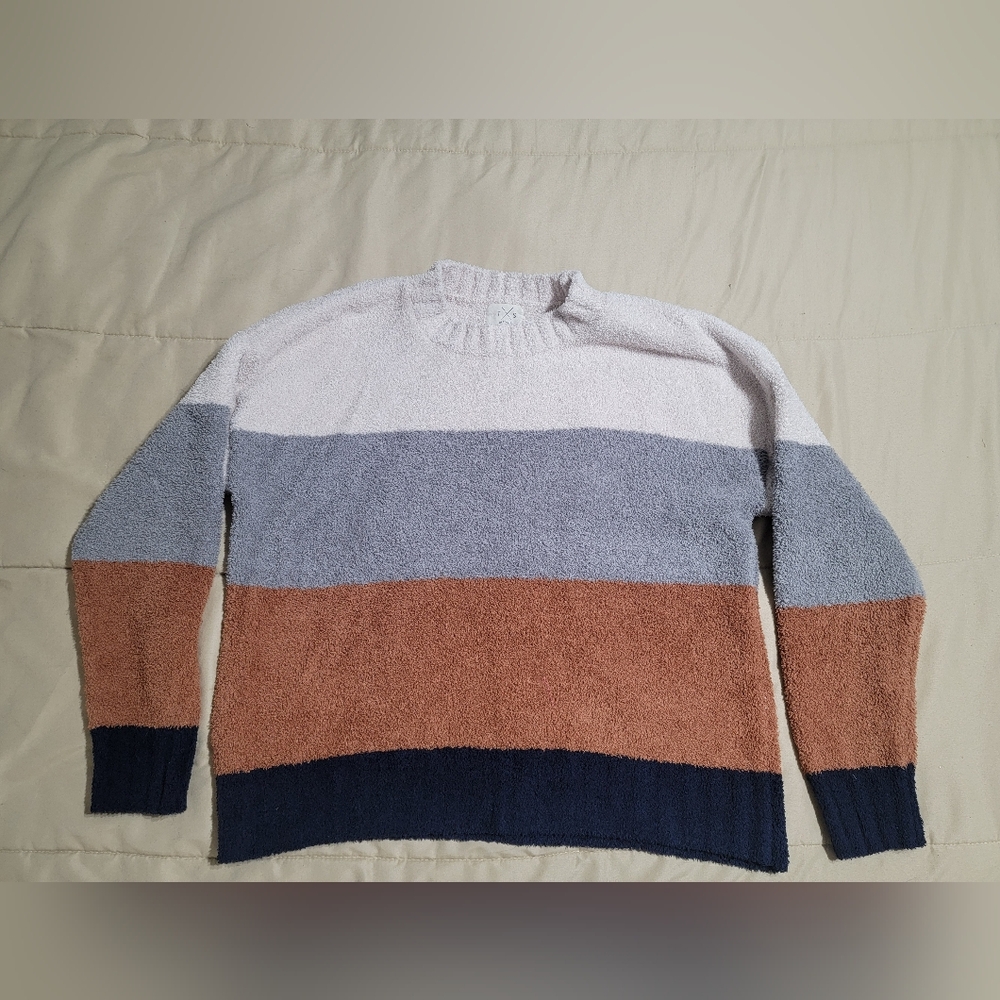Thread & Supply Fuzzy Plush Striped Sweater - Size Medium